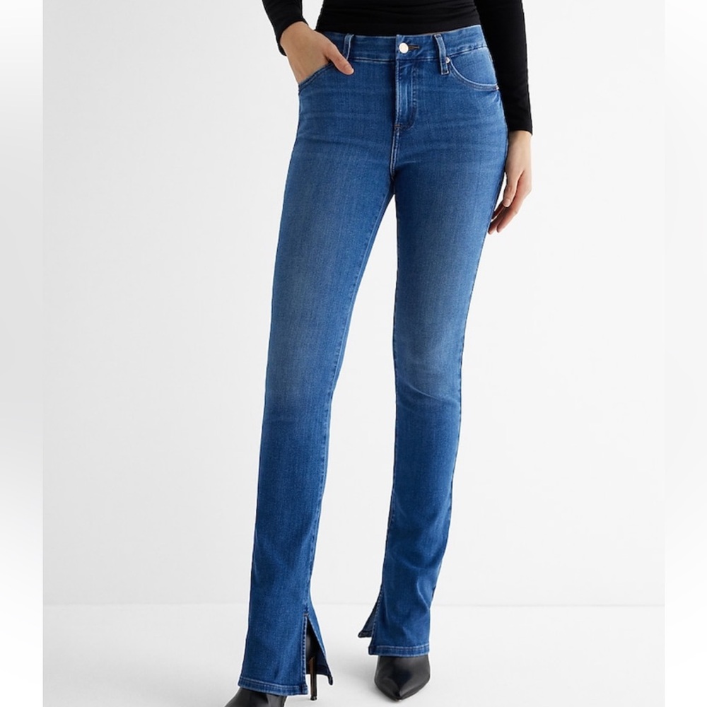 EXPRESS JEANS; mid rise skyscraper jeans